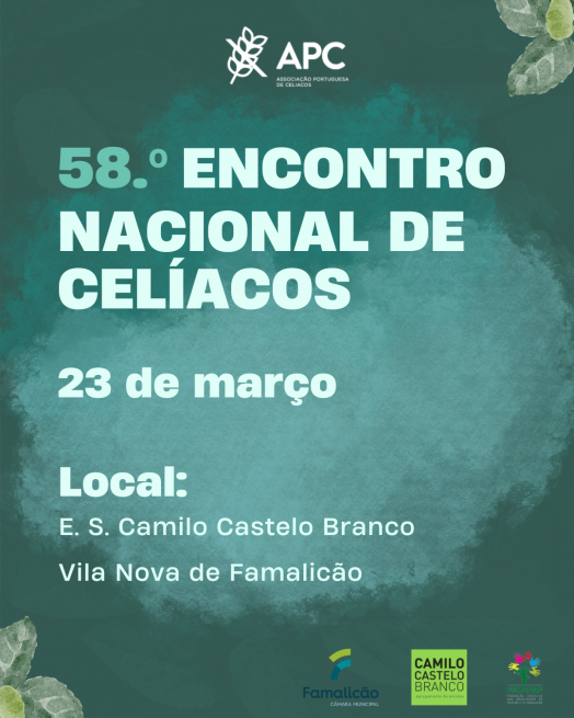 O 58.º Encontro Nacional de Celíacos será no dia 23 de março, em Vila Nova de Famalicão